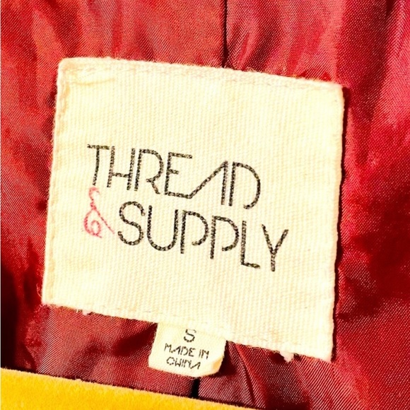 Red Faux Suede Jacket, women size small - Picture 5 of 10